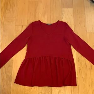 Red/maroon long sleeve dress shirt/blouse